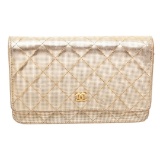 Chanel Gold Metallic Wallet On Chain WOC Crossbody Bag