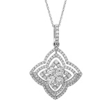 18k White Gold 1.06CTW Diamond Pendant, (SI1/G-H)