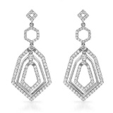 18k White Gold 1.01CTW Diamond Earrings, (SI1-SI3/G-H)