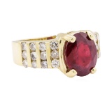 3.40 ctw Ruby And Diamond Ring - 14KT Yellow Gold