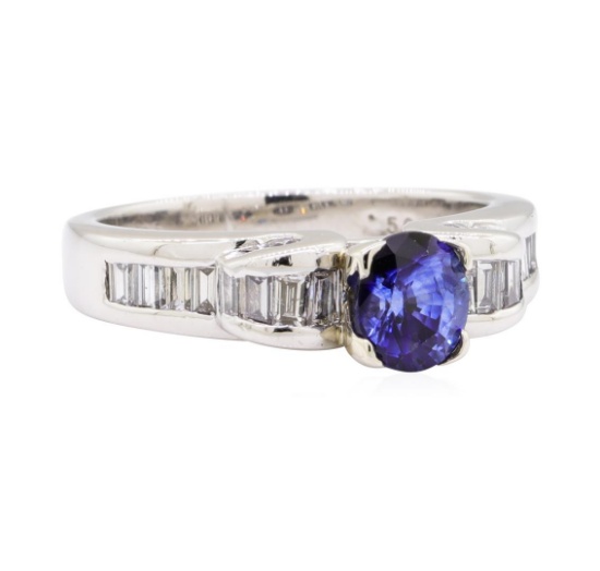 1.69 ctw Sapphire And Diamond Ring - Platinum