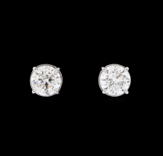 0.93 ctw Diamond Earrings - 14KT White Gold