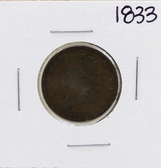 1833 Draped Bust Half Cent Coin