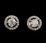 1.41 ctw Diamond Earrings - 14KT White Gold