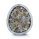 14k White Gold  2.58CTW Diamond and Multicolor Dia Pendant