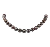2.98 ctw Ruby, Diamond and Tahitian Pearl Necklace - 14KT Yellow Gold