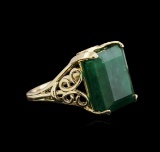 16.36 ctw Emerald Ring - 14KT Yellow Gold