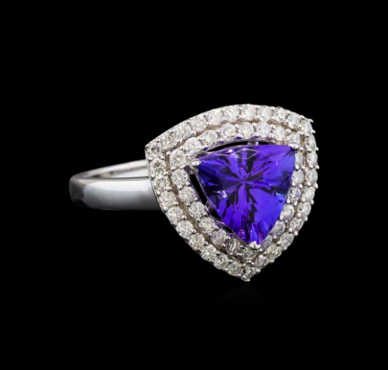 14KT White Gold 1.82 ctw Tanzanite and Diamond Ring