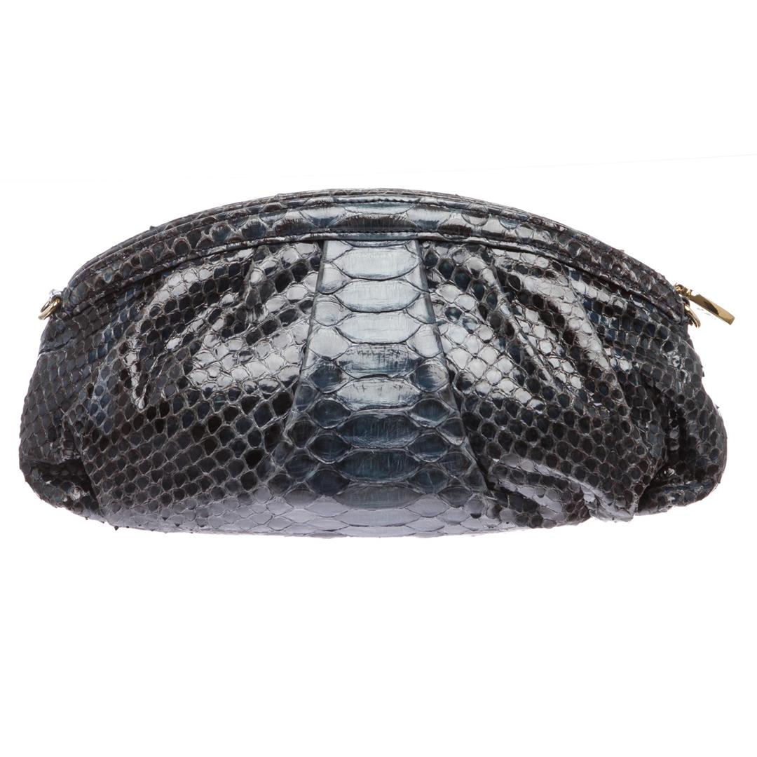 MCM Navy Blue Python Snakeskin Clutch Bag Proxibid
