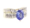 3.29 ctw Sapphire And Diamond Ring And Attached Band - 18KT Yellow Gold