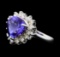 5.25 ctw Tanzanite And Diamond Ring - 14KT White Gold