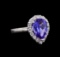 3.02 ctw Tanzanite and Diamond Ring - 14KT White Gold