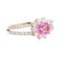 1.42 ctw Pink Sapphire And Diamond Ring - 14KT Rose Gold