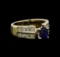 1.32 ctw Sapphire and Diamond Ring - 14KT Yellow Gold