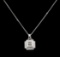 0.55 ctw Diamond Pendant With Chain - 18KT White Gold