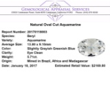 5.71 ct.Natural Oval Cut Aquamarine