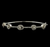 1.68 ctw Diamond Bangle Bracelet - 14KT White Gold