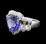 18KT White Gold 8.74 ctw Tanzanite and Diamond Ring