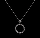 1.11 ctw Diamond Pendant With Chain - 14KT White Gold