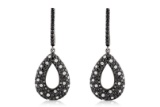 18k White Gold 2.87CTW Diamond and Black Diamonds Earrings, (VS2 /G)