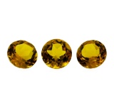 14.36 ctw.Natural Round Cut Citrine Quartz Parcel of Three