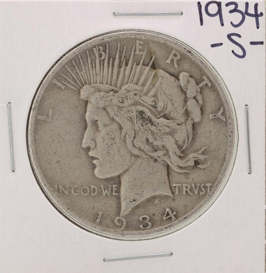 1934-S $1 Peace Silver Dollar Coin