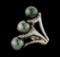 Pearl and Diamond Ring - 14KT White Gold