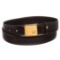 Dunhill Black Leather Gold Buckle Belt