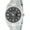 Rolex Mens Stainless Rhodium Diamond 36MM Datejust Wristwatch