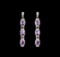 Crayola 15.60 ctw Pink Amethyst and White Sapphire Earrings - .925 Silver