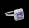 14KT White Gold 1.61 ctw Tanzanite and Diamond Ring