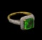 2.12 ctw Tsavorite and Diamond Ring - 18KT Yellow Gold