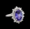 14KT White Gold 3.44 ctw Tanzanite and Diamond Ring