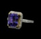 4.76 ctw Tanzanite and Diamond Ring - 18KT White and Yellow Gold