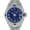 Rolex Ladies Stainless Steel Blue Diamond & Sapphire Datejust Wristwatch