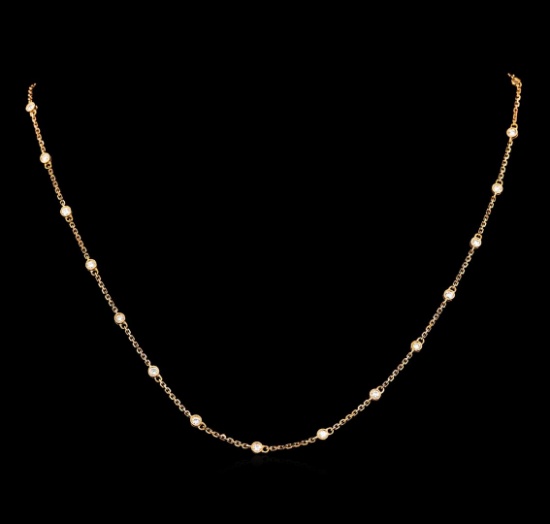 0.80 ctw Diamond Necklace - 18KT Rose Gold