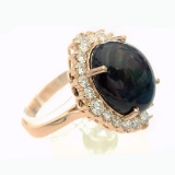 7.46 Carat Natural Diamonds & Opal Anniversary Ring in 14k Gold