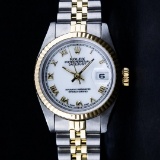 Rolex Ladies 2 Tone 14K Yellow Gold & Stainless Steel White Roman 26MM Datejust