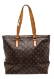 Louis Vuitton Monogram Canvas Leather Cabas Mezzo Shoulder Bag