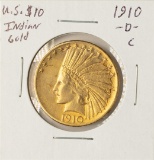 1910-D $10 Indian Head Eagle Gold Coin