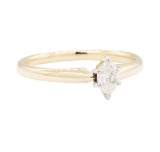 0.20 ctw Marquise Diamond Solitaire Ring - 14KT Yellow Gold