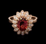 2.22 ctw Pink Tourmaline and Diamond Ring - 14KT Rose Gold