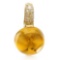 14k Yellow Gold  2.58CTW Citrine and Diamond Pendant