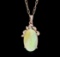 14KT Rose Gold 10.36 ctw Opal and Diamond Pendant With Chain