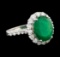 4.76 ctw Emerald and Diamond Ring - 14KT White Gold