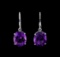 Crayola 17.60 ctw Amethyst Earrings - 14K White Gold