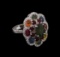 7.21 ctw Multi Gemstone and Diamond Ring - 14KT White Gold