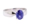 2.04 ctw Blue Sapphire Ring - Platinum