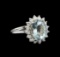 4.15 ctw Aquamarine and Diamond Ring - 14KT White Gold