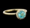 0.82 ctw Apatite and Diamond Ring - 14KT Yellow Gold